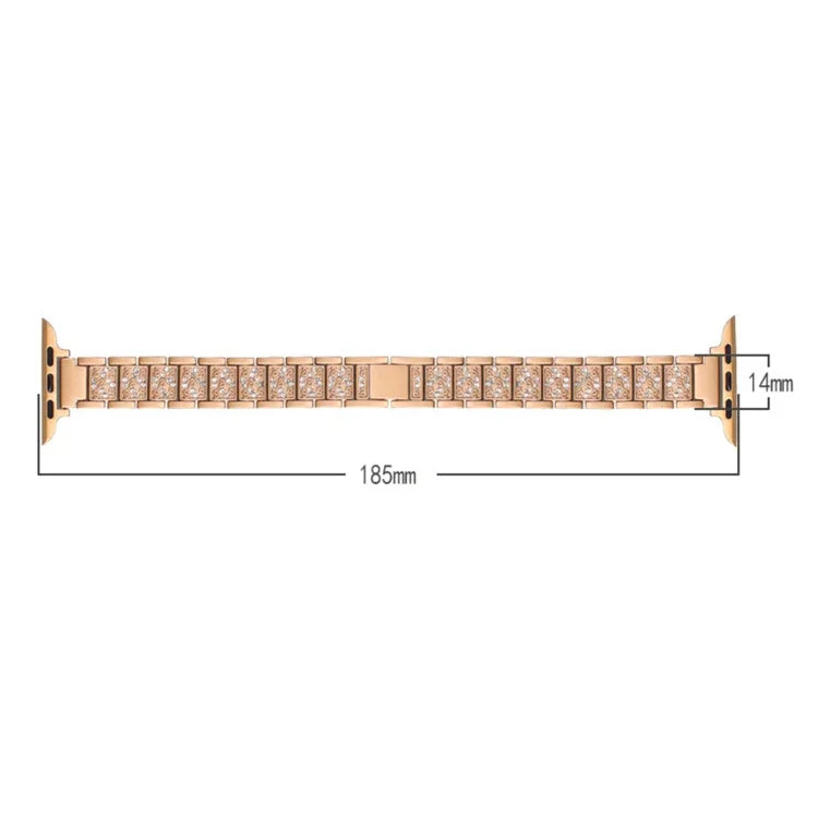 14mm 三粒ダイヤモンドアルミ合金交換用ストラップウォッチバンド、Apple Watch Series 7 41mm / 6 & SE & 5 & 4 40mm / 3 & 2 & 1 38mm、7 45mm / 6 & SE & 5 & 4 44mm / 3 & 2 & 1 42mm用