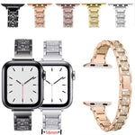 14mm 三粒ダイヤモンドアルミ合金交換用ストラップウォッチバンド、Apple Watch Series 7 41mm / 6 & SE & 5 & 4 40mm / 3 & 2 & 1 38mm、7 45mm / 6 & SE & 5 & 4 44mm / 3 & 2 & 1 42mm用