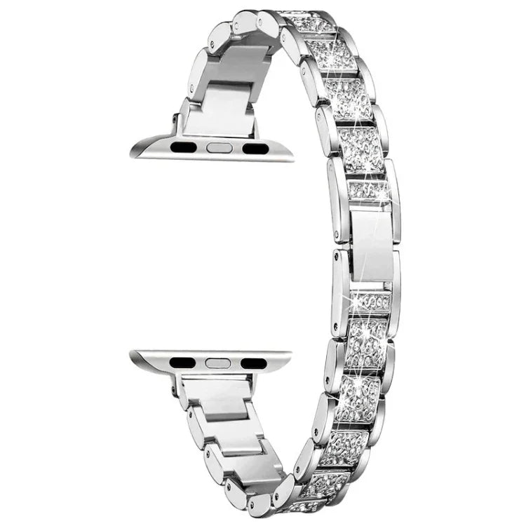 14mm 三粒ダイヤモンドアルミ合金交換用ストラップウォッチバンド、Apple Watch Series 7 41mm / 6 & SE & 5 & 4 40mm / 3 & 2 & 1 38mm、7 45mm / 6 & SE & 5 & 4 44mm / 3 & 2 & 1 42mm用