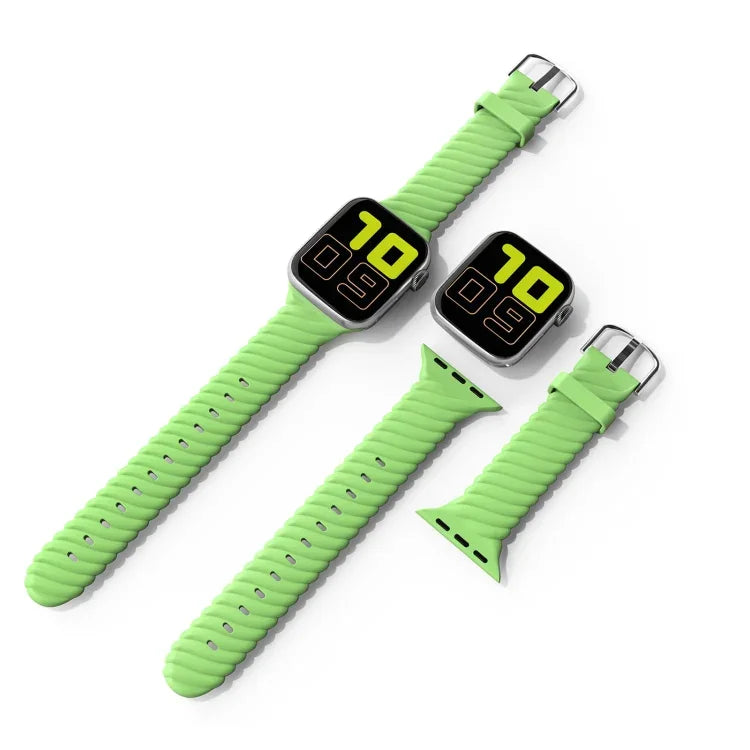 単色ツイストシリコン交換用ストラップ Apple Watchシリーズ用、7 41mm / 6 & SE & 5 & 4 40mm / 3 & 2 & 1 38mm、7 45mm / 6 & SE & 5 & 4 44mm / 3 & 2 & 1 42mm