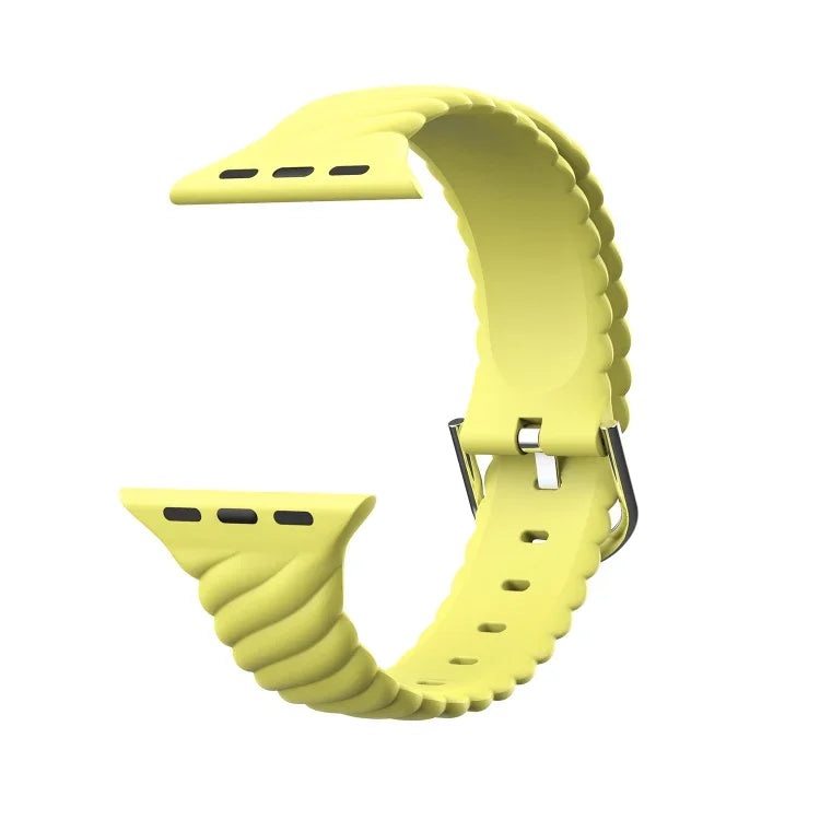 単色ツイストシリコン交換用ストラップ Apple Watchシリーズ用、7 41mm / 6 & SE & 5 & 4 40mm / 3 & 2 & 1 38mm、7 45mm / 6 & SE & 5 & 4 44mm / 3 & 2 & 1 42mm