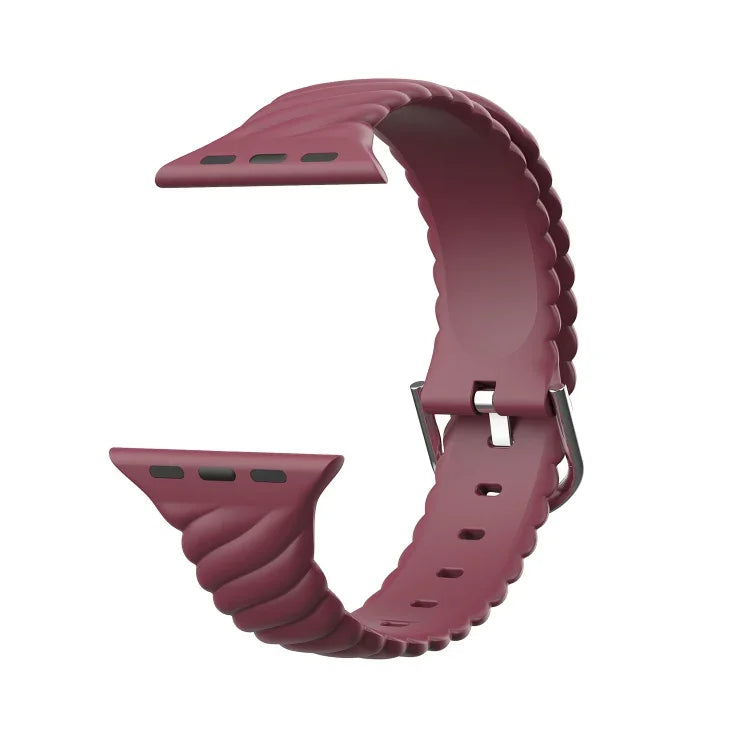 単色ツイストシリコン交換用ストラップ Apple Watchシリーズ用、7 41mm / 6 & SE & 5 & 4 40mm / 3 & 2 & 1 38mm、7 45mm / 6 & SE & 5 & 4 44mm / 3 & 2 & 1 42mm