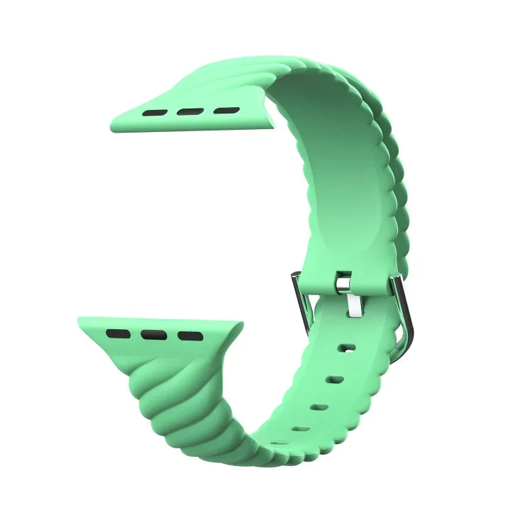 単色ツイストシリコン交換用ストラップ Apple Watchシリーズ用、7 41mm / 6 & SE & 5 & 4 40mm / 3 & 2 & 1 38mm、7 45mm / 6 & SE & 5 & 4 44mm / 3 & 2 & 1 42mm