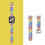 二色ツイストシリコン交換用ストラップ Apple Watchシリーズ用、7 41mm / 6 & SE & 5 & 4 40mm / 3 & 2 & 1 38mm、7 45mm / 6 & SE & 5 & 4 44mm / 3 & 2 & 1 42mm