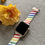 二色ツイストシリコン交換用ストラップ Apple Watchシリーズ用、7 41mm / 6 & SE & 5 & 4 40mm / 3 & 2 & 1 38mm、7 45mm / 6 & SE & 5 & 4 44mm / 3 & 2 & 1 42mm