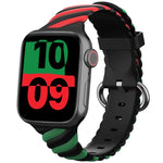 二色ツイストシリコン交換用ストラップ Apple Watchシリーズ用、7 41mm / 6 & SE & 5 & 4 40mm / 3 & 2 & 1 38mm、7 45mm / 6 & SE & 5 & 4 44mm / 3 & 2 & 1 42mm