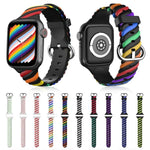 二色ツイストシリコン交換用ストラップ Apple Watchシリーズ用、7 41mm / 6 & SE & 5 & 4 40mm / 3 & 2 & 1 38mm、7 45mm / 6 & SE & 5 & 4 44mm / 3 & 2 & 1 42mm