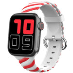 二色ツイストシリコン交換用ストラップ Apple Watchシリーズ用、7 41mm / 6 & SE & 5 & 4 40mm / 3 & 2 & 1 38mm、7 45mm / 6 & SE & 5 & 4 44mm / 3 & 2 & 1 42mm