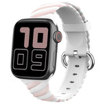 二色ツイストシリコン交換用ストラップ Apple Watchシリーズ用、7 41mm / 6 & SE & 5 & 4 40mm / 3 & 2 & 1 38mm、7 45mm / 6 & SE & 5 & 4 44mm / 3 & 2 & 1 42mm