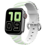 二色ツイストシリコン交換用ストラップ Apple Watchシリーズ用、7 41mm / 6 & SE & 5 & 4 40mm / 3 & 2 & 1 38mm、7 45mm / 6 & SE & 5 & 4 44mm / 3 & 2 & 1 42mm