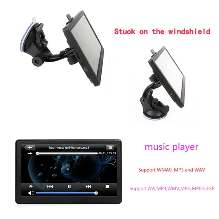 7インチ 車載HD GPSナビゲーター 8G+128M 静電容量式スクリーン FM / TFカード対応 ヨーロッパ地図、オーストラリア地図、東南アジア地図、北米地図、中東地図、南米地図、アフリカ地図