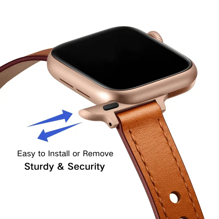 14mm カップルスタイルレザー交換用ストラップ Apple Watchシリーズ用、7 41mm / 6 & SE & 5 & 4 40mm / 3 & 2 & 1 38mm、7 45mm / 6 & SE & 5 & 4 44mm / 3 & 2 & 1 42mm