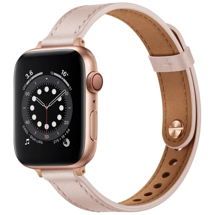 14mm カップルスタイルレザー交換用ストラップ Apple Watchシリーズ用、7 41mm / 6 & SE & 5 & 4 40mm / 3 & 2 & 1 38mm、7 45mm / 6 & SE & 5 & 4 44mm / 3 & 2 & 1 42mm