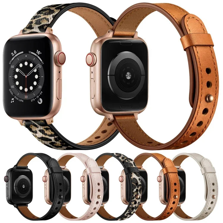 14mm カップルスタイルレザー交換用ストラップ Apple Watchシリーズ用、7 41mm / 6 & SE & 5 & 4 40mm / 3 & 2 & 1 38mm、7 45mm / 6 & SE & 5 & 4 44mm / 3 & 2 & 1 42mm