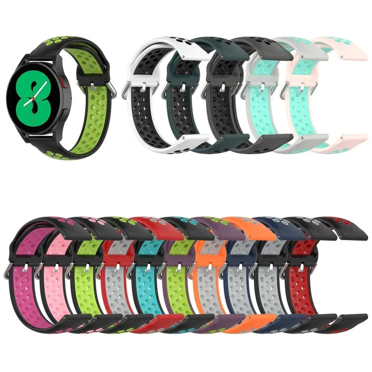 二色シリコン交換用ストラップウォッチバンド Samsung Galaxy Watch4 40mm用、Samsung Galaxy Watch4 44mm用、Samsung Galaxy Watch4 Classic 42mm用