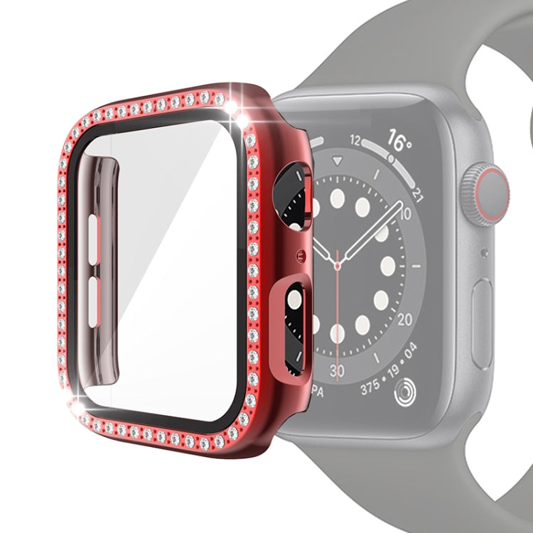 電気めっきPC単列ダイヤモンド保護ケース強化ガラスフィルム付き、Apple Watch Series用、Apple Watch Series 6 / 5 / 4 / Watch SE 40mm用、Apple Watch Series 6 / 5 / 4 / Watch SE 44mm用