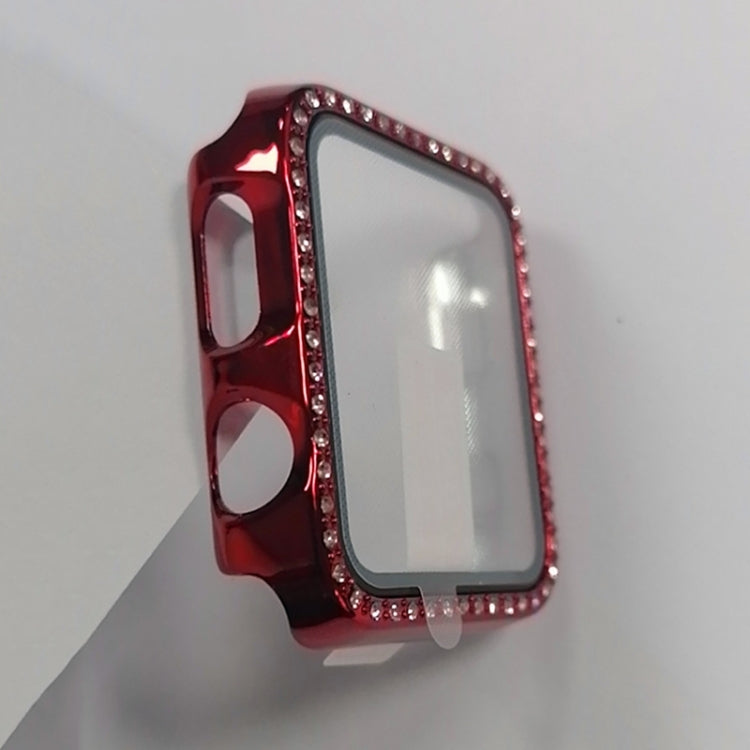 電気めっきPC単列ダイヤモンド保護ケース強化ガラスフィルム付き、Apple Watch Series用、Apple Watch Series 6 / 5 / 4 / Watch SE 40mm用、Apple Watch Series 6 / 5 / 4 / Watch SE 44mm用