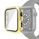 電気めっきPC単列ダイヤモンド保護ケース強化ガラスフィルム付き、Apple Watch Series用、Apple Watch Series 6 / 5 / 4 / Watch SE 40mm用、Apple Watch Series 6 / 5 / 4 / Watch SE 44mm用
