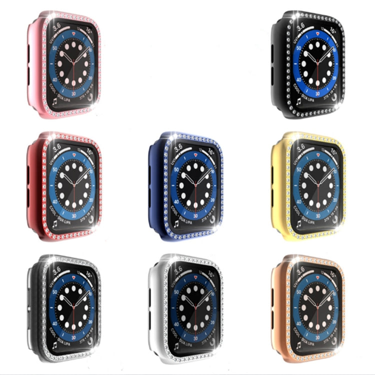 電気めっきPC単列ダイヤモンド保護ケース強化ガラスフィルム付き、Apple Watch Series用、Apple Watch Series 6 / 5 / 4 / Watch SE 40mm用、Apple Watch Series 6 / 5 / 4 / Watch SE 44mm用