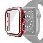 電気めっきPC単列ダイヤモンド保護ケース強化ガラスフィルム付き、Apple Watch Series用、Apple Watch Series 6 / 5 / 4 / Watch SE 40mm用、Apple Watch Series 6 / 5 / 4 / Watch SE 44mm用