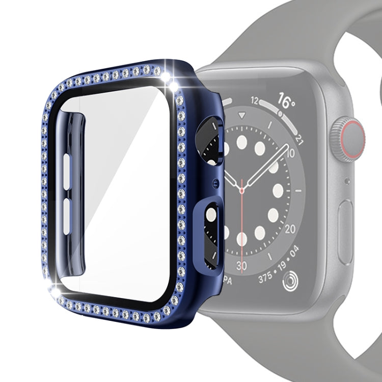 電気めっきPC単列ダイヤモンド保護ケース強化ガラスフィルム付き、Apple Watch Series用、Apple Watch Series 6 / 5 / 4 / Watch SE 40mm用、Apple Watch Series 6 / 5 / 4 / Watch SE 44mm用