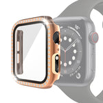 電気めっきPC単列ダイヤモンド保護ケース強化ガラスフィルム付き、Apple Watch Series用、Apple Watch Series 6 / 5 / 4 / Watch SE 40mm用、Apple Watch Series 6 / 5 / 4 / Watch SE 44mm用