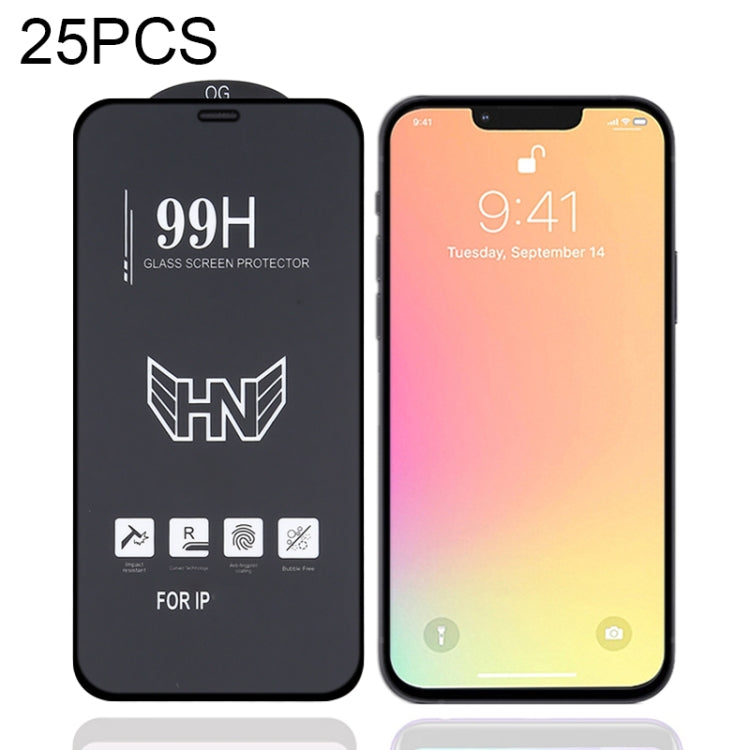 For iPhone 17e / 16e / 13 / 13 Pro 25pcs High Aluminum Large Arc Full Screen Tempered Glass Film, For iPhone 13 mini (25 PCS), For iPhone 17e / 16e / 13 / 13 Pro  (25pcs), For iPhone 13 Pro Max (25pcs)