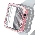 電気めっきPC二列ダイヤモンド保護ケース強化ガラスフィルム付き、Apple Watch Series用、Apple Watch Series 6 / 5 / 4 / Watch SE 40mm用、Apple Watch Series 6 / 5 / 4 / Watch SE 44mm用