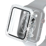 電気めっきPC二列ダイヤモンド保護ケース強化ガラスフィルム付き、Apple Watch Series用、Apple Watch Series 6 / 5 / 4 / Watch SE 40mm用、Apple Watch Series 6 / 5 / 4 / Watch SE 44mm用