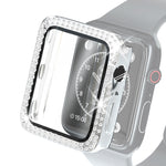 電気めっきPC二列ダイヤモンド保護ケース強化ガラスフィルム付き、Apple Watch Series用、Apple Watch Series 6 / 5 / 4 / Watch SE 40mm用、Apple Watch Series 6 / 5 / 4 / Watch SE 44mm用