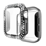 電気めっきPC二列ダイヤモンド保護ケース強化ガラスフィルム付き、Apple Watch Series用、Apple Watch Series 6 / 5 / 4 / Watch SE 40mm用、Apple Watch Series 6 / 5 / 4 / Watch SE 44mm用