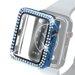 電気めっきPC二列ダイヤモンド保護ケース強化ガラスフィルム付き、Apple Watch Series用、Apple Watch Series 6 / 5 / 4 / Watch SE 40mm用、Apple Watch Series 6 / 5 / 4 / Watch SE 44mm用
