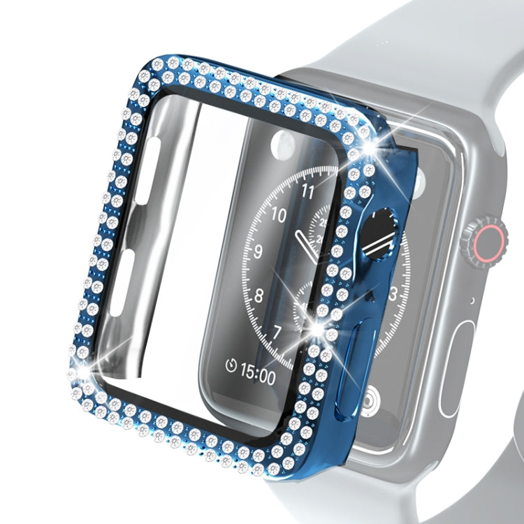 電気めっきPC二列ダイヤモンド保護ケース強化ガラスフィルム付き、Apple Watch Series用、Apple Watch Series 6 / 5 / 4 / Watch SE 40mm用、Apple Watch Series 6 / 5 / 4 / Watch SE 44mm用