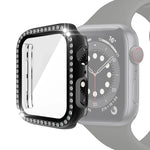 電気めっきPC単列ダイヤモンド保護ケース 強化ガラスフィルム付き Apple Watchシリーズ用、3 & 2 & 1 38mm、3 & 2 & 1 42mm