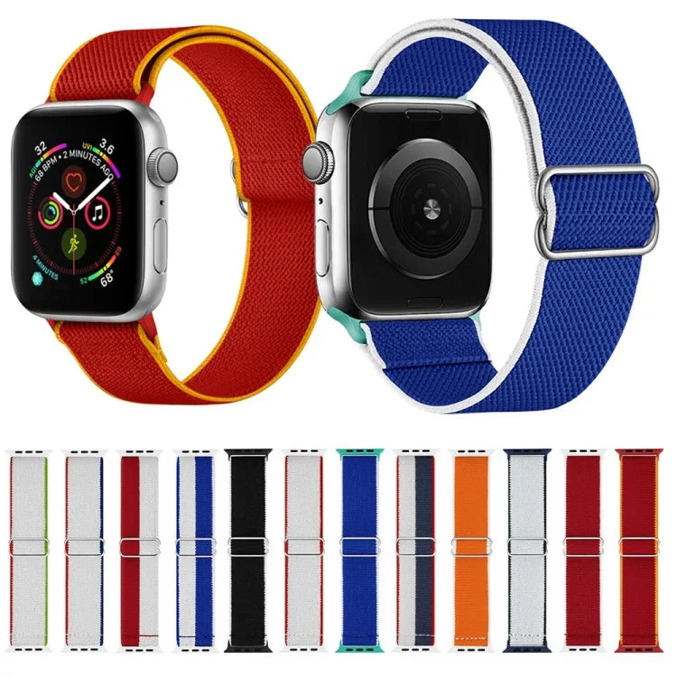 高弾性ナイロン交換用ウォッチバンド Apple Watchシリーズ用、7 41mm / 6 & SE & 5 & 4 40mm / 3 & 2 & 1 38mm、7 45mm / 6 & SE & 5 & 4 44mm / 3 & 2 & 1 42mm