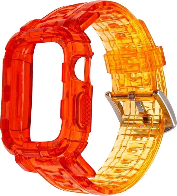 グラデーションTPU一体型ケースストラップ、Apple Watch Series 9 / 8 / 7 45mm / 6 / 5 / 4 / Watch SE 44mm / Watch 42mm用、Apple Watch Series 9 / 8 / 7 45mm / 6 / 5 / 4 / Watch SE 44mm / Watch 42mm用