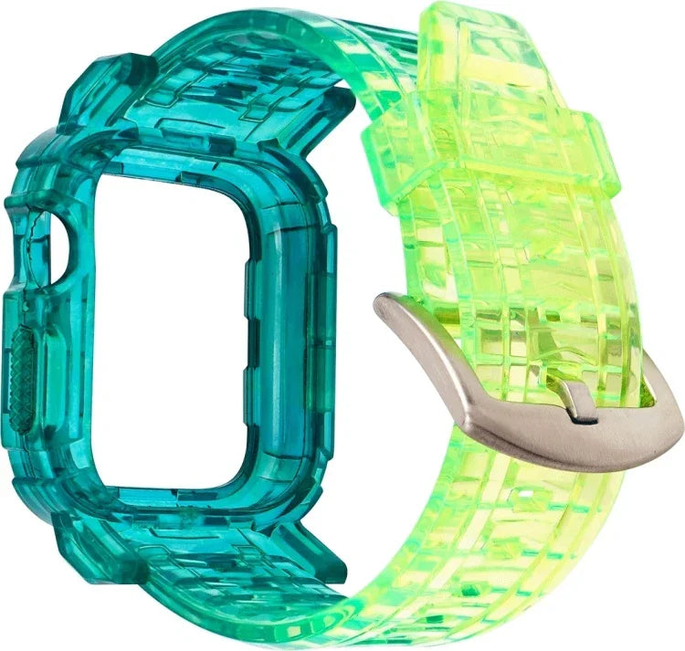 グラデーションTPU一体型ケースストラップ、Apple Watch Series 9 / 8 / 7 45mm / 6 / 5 / 4 / Watch SE 44mm / Watch 42mm用、Apple Watch Series 9 / 8 / 7 45mm / 6 / 5 / 4 / Watch SE 44mm / Watch 42mm用