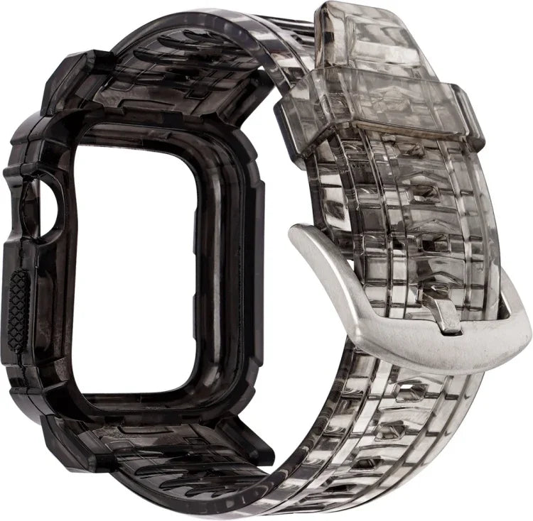 グラデーションTPU一体型ケースストラップ、Apple Watch Series 9 / 8 / 7 45mm / 6 / 5 / 4 / Watch SE 44mm / Watch 42mm用、Apple Watch Series 9 / 8 / 7 45mm / 6 / 5 / 4 / Watch SE 44mm / Watch 42mm用