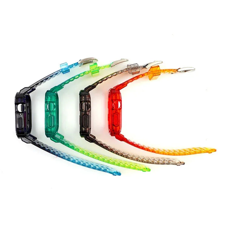 グラデーションTPU一体型ケースストラップ、Apple Watch Series 9 / 8 / 7 45mm / 6 / 5 / 4 / Watch SE 44mm / Watch 42mm用、Apple Watch Series 9 / 8 / 7 45mm / 6 / 5 / 4 / Watch SE 44mm / Watch 42mm用