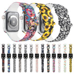 8バックルプリント交換用ストラップウォッチバンド、Apple Watch Series 7 45mm / 6 & SE & 5 & 4 44mm / 3 & 2 & 1 42mm、7 41mm / 6 & SE & 5 & 4 40mm / 3 & 2 & 1 38mm用