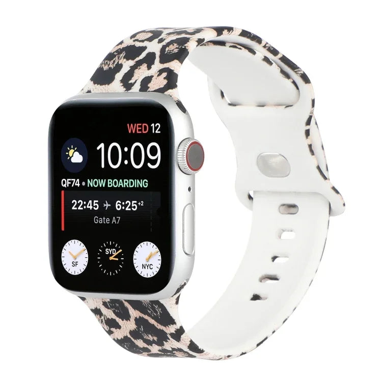 8バックルプリント交換用ストラップウォッチバンド、Apple Watch Series 7 45mm / 6 & SE & 5 & 4 44mm / 3 & 2 & 1 42mm、7 41mm / 6 & SE & 5 & 4 40mm / 3 & 2 & 1 38mm用
