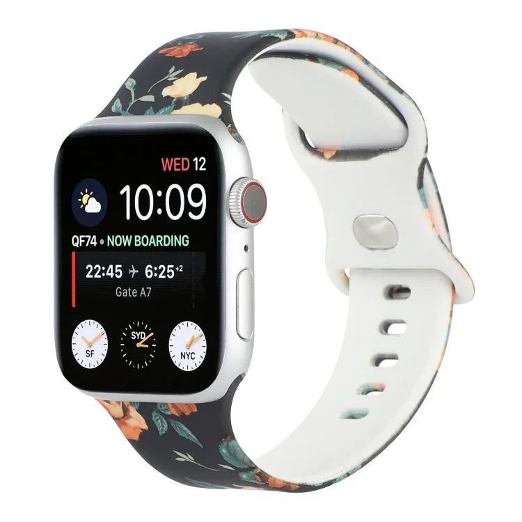 8バックルプリント交換用ストラップウォッチバンド、Apple Watch Series 7 45mm / 6 & SE & 5 & 4 44mm / 3 & 2 & 1 42mm、7 41mm / 6 & SE & 5 & 4 40mm / 3 & 2 & 1 38mm用