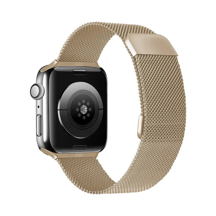 ダブルセクションミラネーゼマグネティック伸縮交換用ストラップウォッチバンド、Apple Watch Series 7 45mm / 6 & SE & 5 & 4 44mm / 3 & 2 & 1 42mm、7 41mm / 6 & SE & 5 & 4 40mm / 3 & 2 & 1 38mm用
