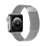ダブルセクションミラネーゼマグネティック伸縮交換用ストラップウォッチバンド、Apple Watch Series 7 45mm / 6 & SE & 5 & 4 44mm / 3 & 2 & 1 42mm、7 41mm / 6 & SE & 5 & 4 40mm / 3 & 2 & 1 38mm用