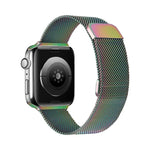 ダブルセクションミラネーゼマグネティック伸縮交換用ストラップウォッチバンド、Apple Watch Series 7 45mm / 6 & SE & 5 & 4 44mm / 3 & 2 & 1 42mm、7 41mm / 6 & SE & 5 & 4 40mm / 3 & 2 & 1 38mm用