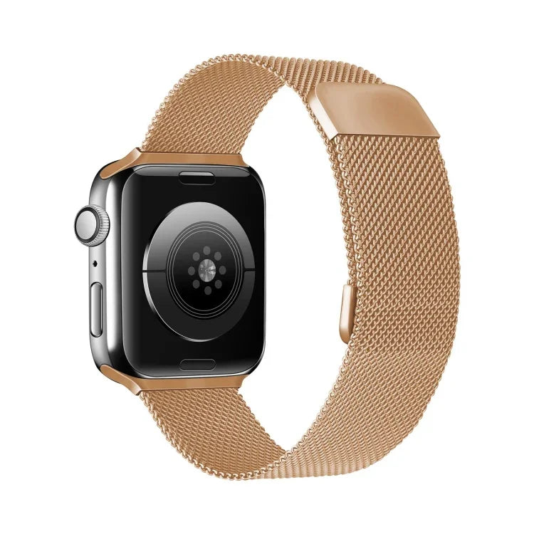 ダブルセクションミラネーゼマグネティック伸縮交換用ストラップウォッチバンド、Apple Watch Series 7 45mm / 6 & SE & 5 & 4 44mm / 3 & 2 & 1 42mm、7 41mm / 6 & SE & 5 & 4 40mm / 3 & 2 & 1 38mm用