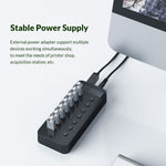 ORICO CT2U3-10AB-WH 10イン1 プラスチックストライプ多ポートUSBハブ、個別スイッチ付き、CT2U3-10AB-BK AUプラグ、CT2U3-10AB-WH AUプラグ、CT2U3-10AB-BK UKプラグ、CT2U3-10AB-WH UKプラグ、CT2U3-10AB-BK EUプラグ、CT2U3-10AB-WH EUプラグ