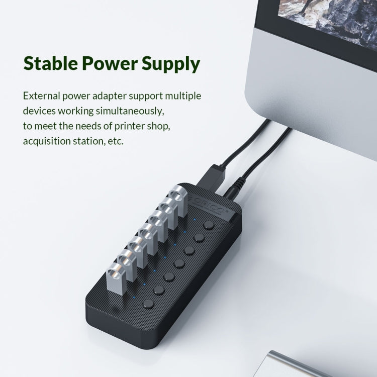 ORICO CT2U3-10AB-WH 10イン1 プラスチックストライプ多ポートUSBハブ、個別スイッチ付き、CT2U3-10AB-BK AUプラグ、CT2U3-10AB-WH AUプラグ、CT2U3-10AB-BK UKプラグ、CT2U3-10AB-WH UKプラグ、CT2U3-10AB-BK EUプラグ、CT2U3-10AB-WH EUプラグ