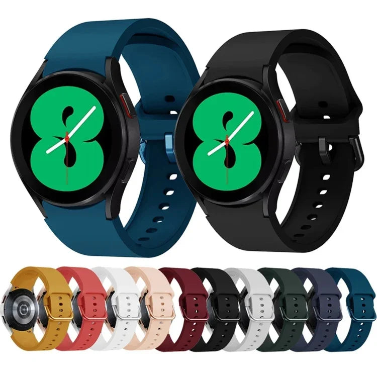 ユニバーサルシリコンカラフルバックル交換用ストラップバンド、Samsung Galaxy Watch4 40mm用、Samsung Galaxy Watch4 44mm用、Samsung Galaxy Watch4 Classic 42mm用、Samsung Galaxy Watch4 Classic 46mm用