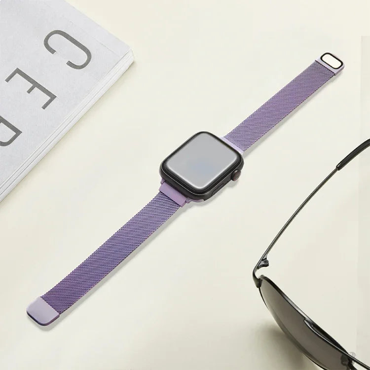 スモールウエストダブルセクションミラン交換用ウォッチバンド、Apple Watch Series 7 45mm / 6 & SE & 5 & 4 44mm / 3 & 2 & 1 42mm、7 41mm / 6 & SE & 5 & 4 40mm / 3 & 2 & 1 38mm用